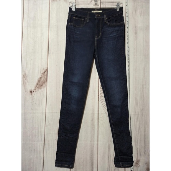 Levis Jeans Womens 27 Dark Wash Blue 720 High Rise Super Skinny Stretch Denim - Picture 1 of 6